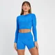 MP Tempo Reversible Long Sleeve Crop Top til kvinder – Electric Blue