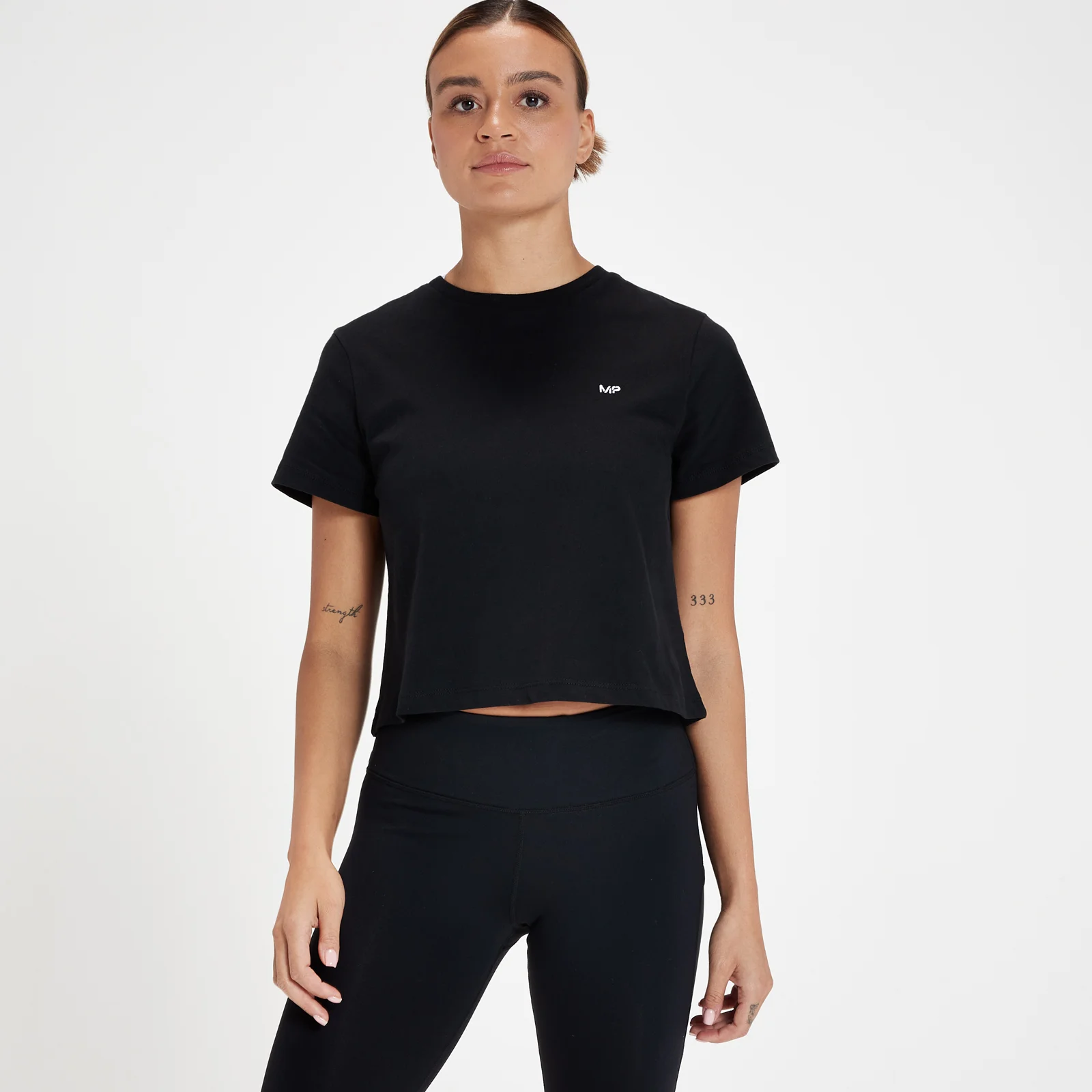 MP Rest Day Crop T-Shirt til kvinder – Sort - XXS Billede 1