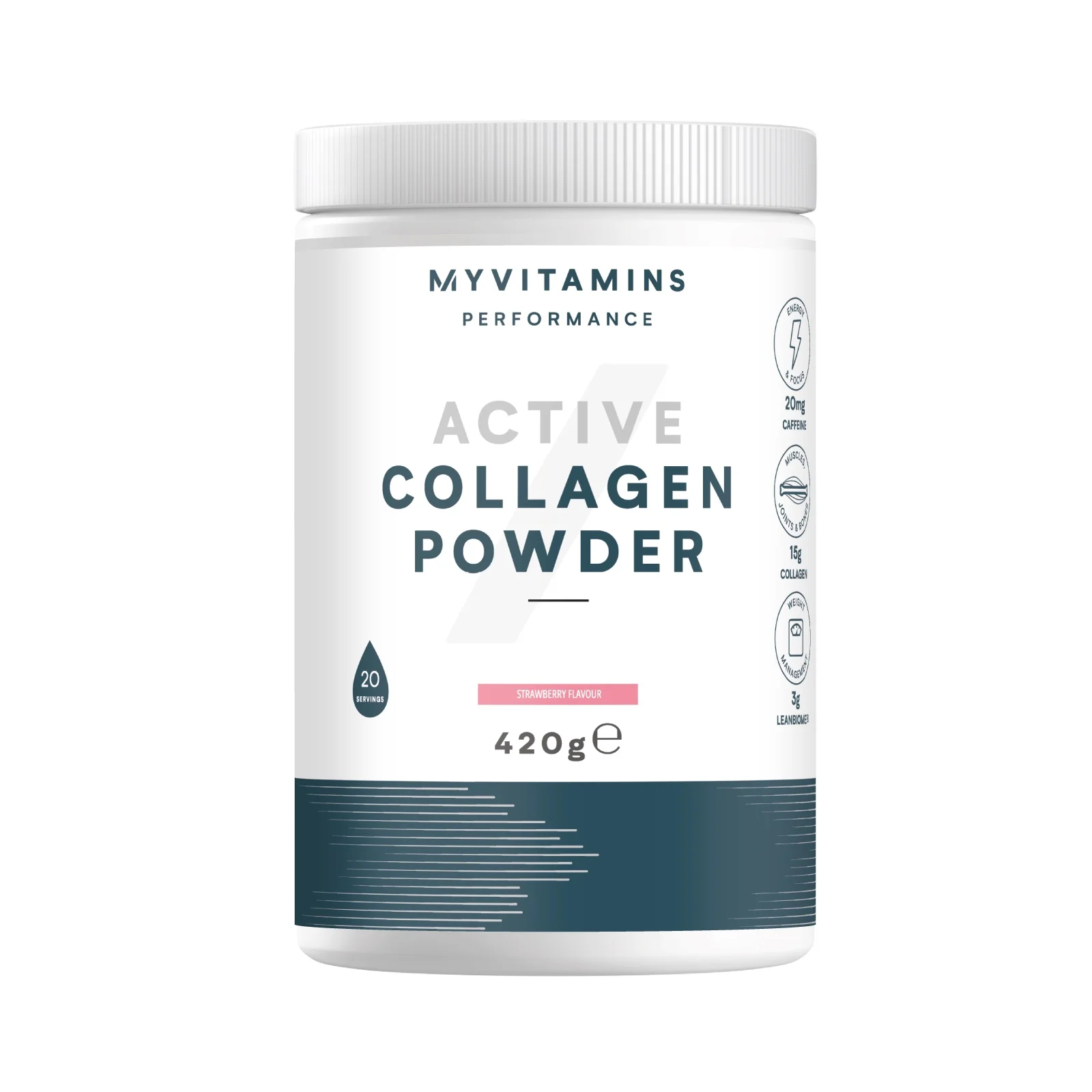 Active Collagen-pulver - 20servings - Jordbær Billede 1