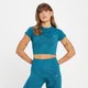 MP Tempo Wave Seamless Crop Top til kvinder – Teal Blue