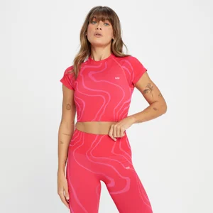 MP Tempo Wave Seamless Crop Top til kvinder – Rouge Red - Size XXS