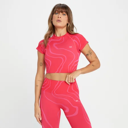 MP Tempo Wave Seamless Crop Top til kvinder – Rouge Red