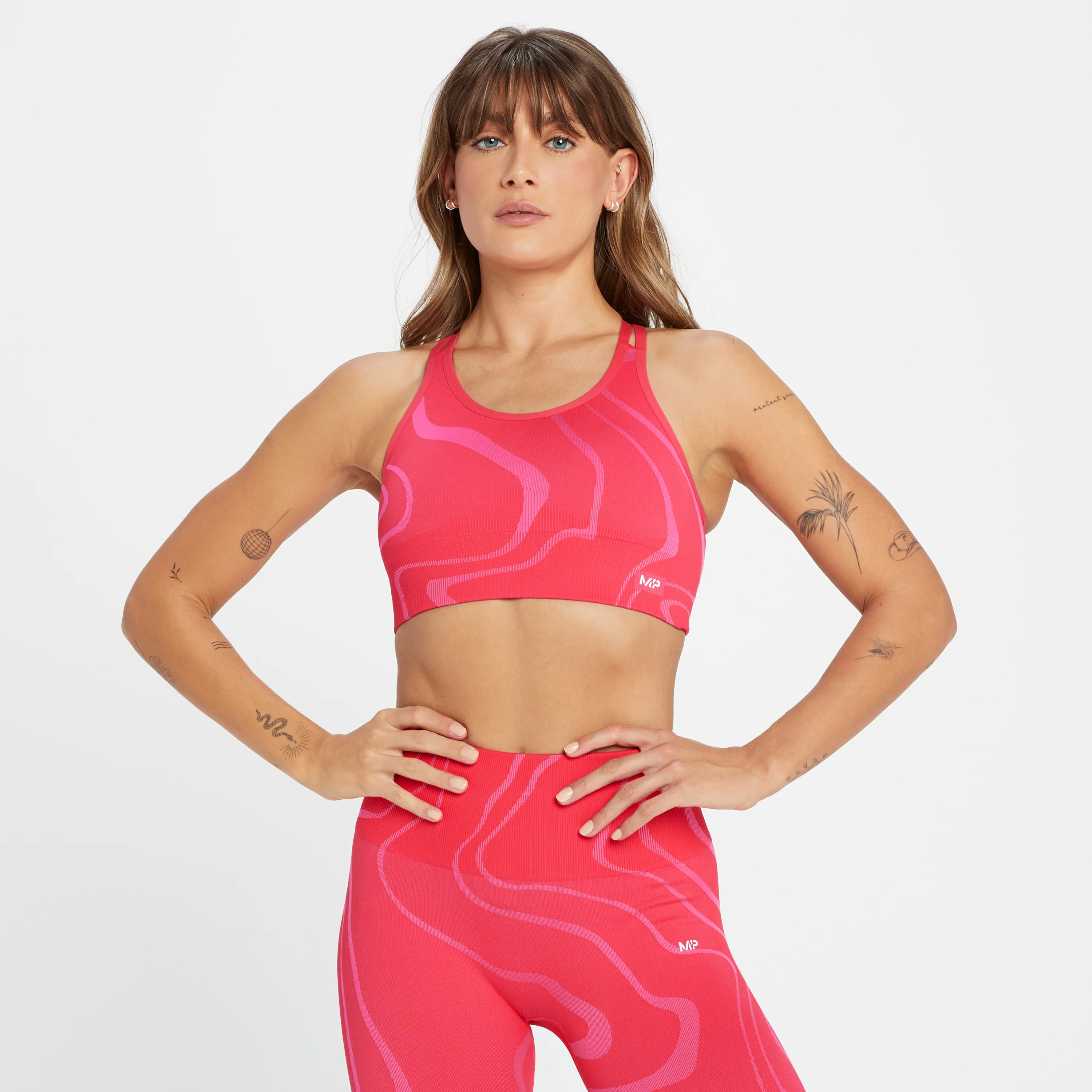 MP Tempo Wave Seamless Sports Bra til kvinder – Rouge Red - XXS Billede 1