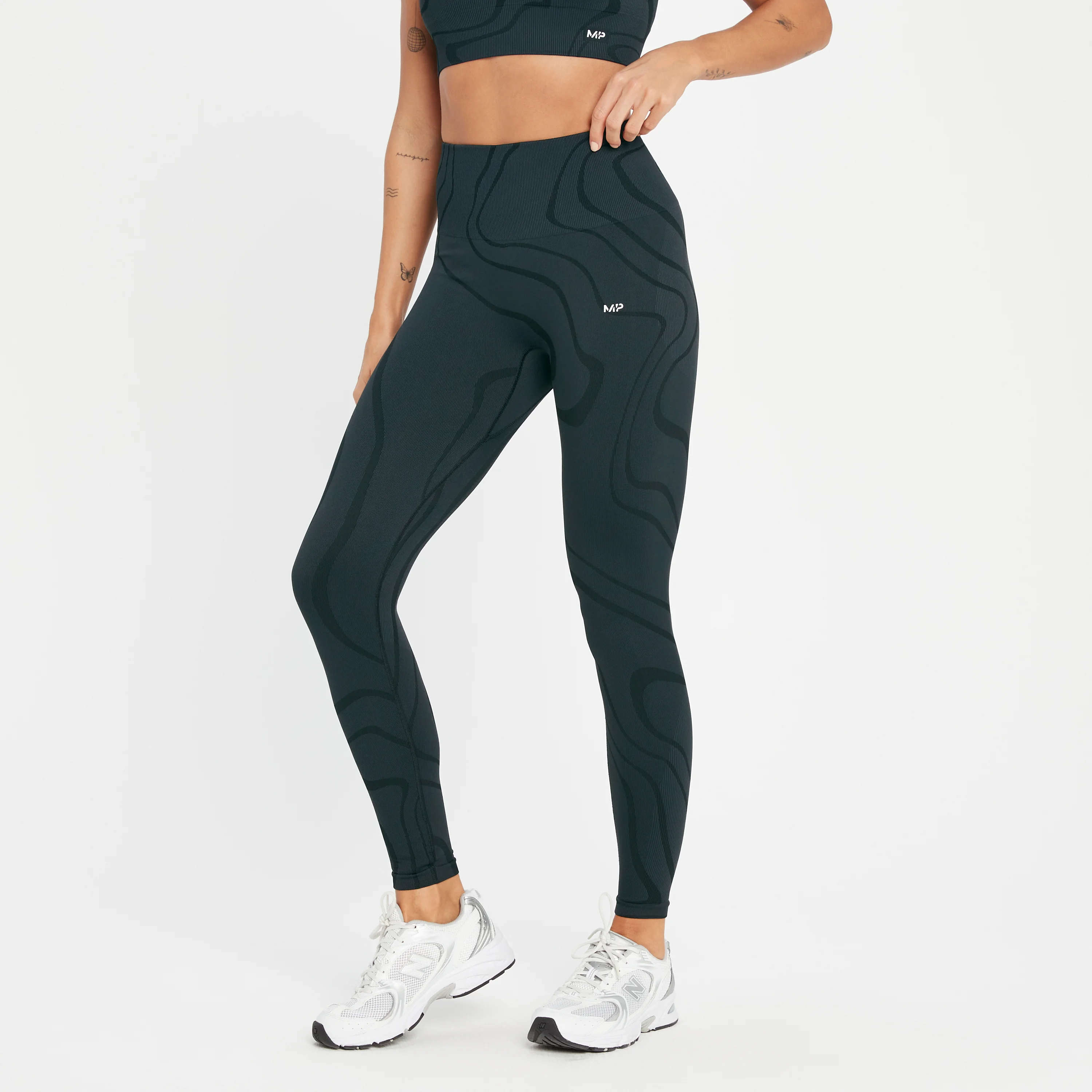MP Tempo Wave Seamless Leggings til kvinder – Sort - XXS Billede 1