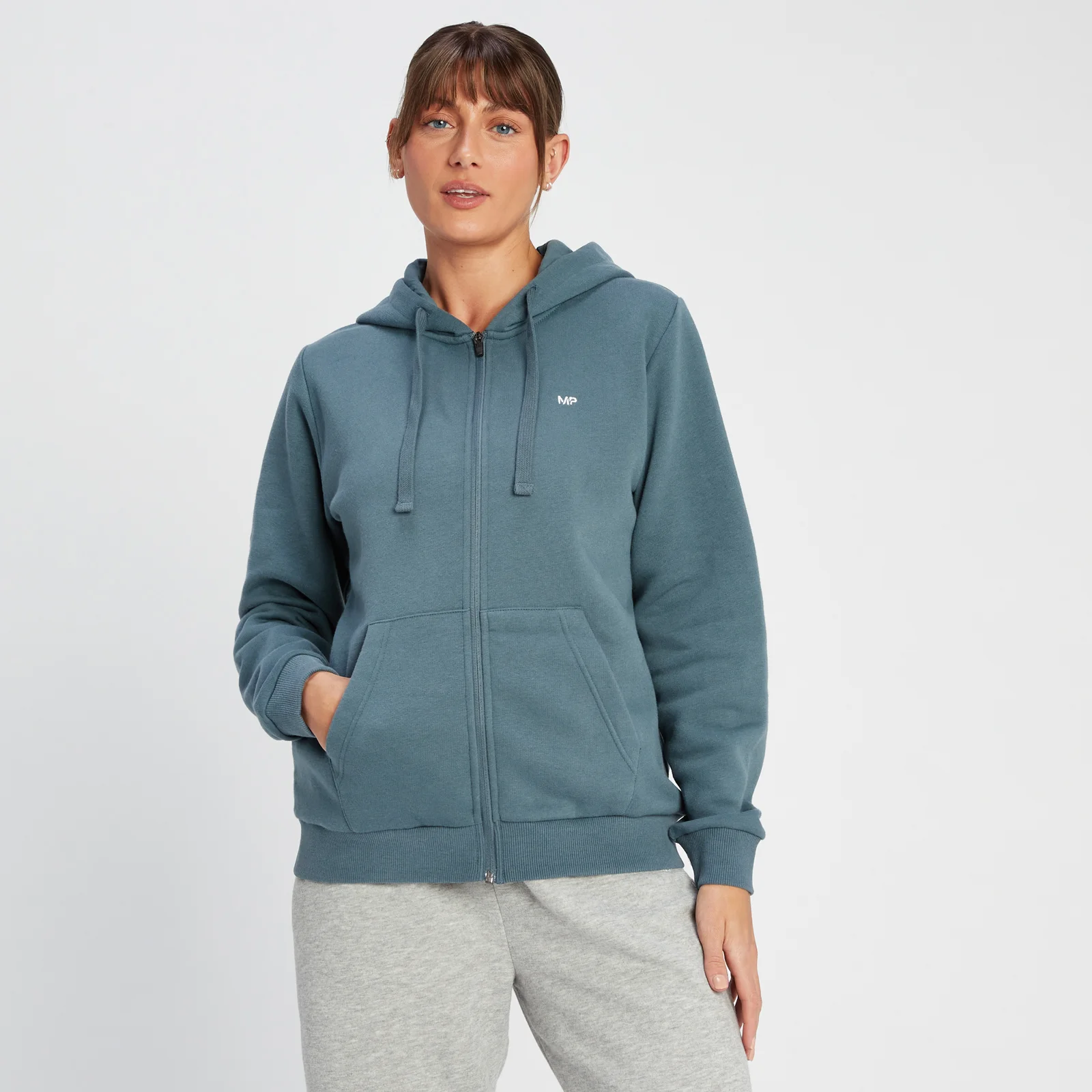 MP Rest Day Zip Through Hoodie til kvinder – Smoke Blue - XXS Billede 1