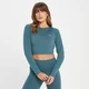 MP Rest Day Body Fit Long Sleeve Crop T-Shirt til kvinder – Smoke Blue