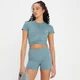 MP Power Crop Top med korte ærmer til kvinder - Pebble Blue