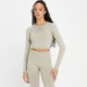 MP Shape Seamless Long Sleeve Crop Top til kvinder – Soft Grey