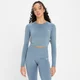 MP Shape Seamless Long Sleeve Crop Top til kvinder – Pebble Blue