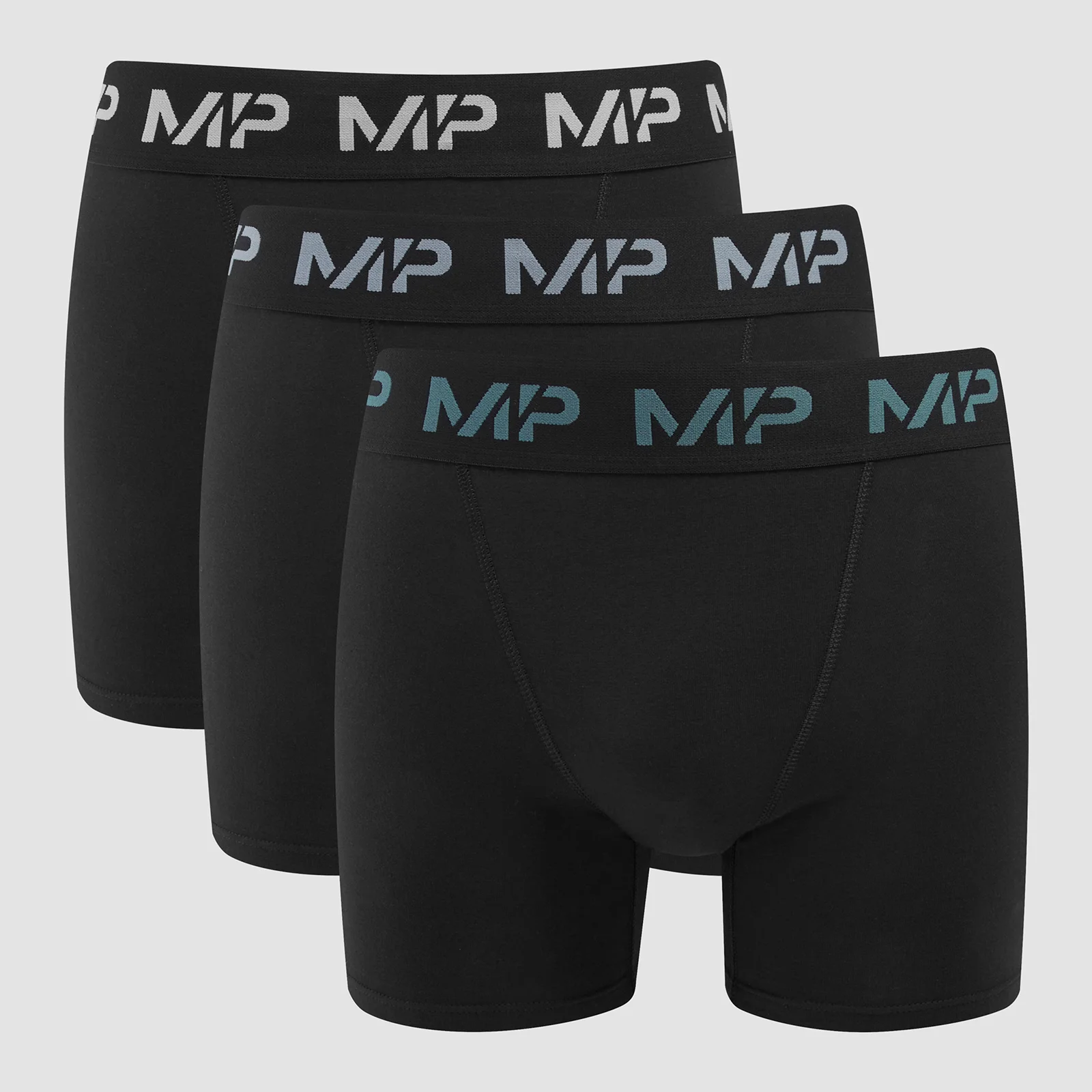 MP Coloured Logo Boxers til mænd (3-pak) – Sort/Smoke Blue/Pebble Blue/Dusk Grey - XXS Billede 1