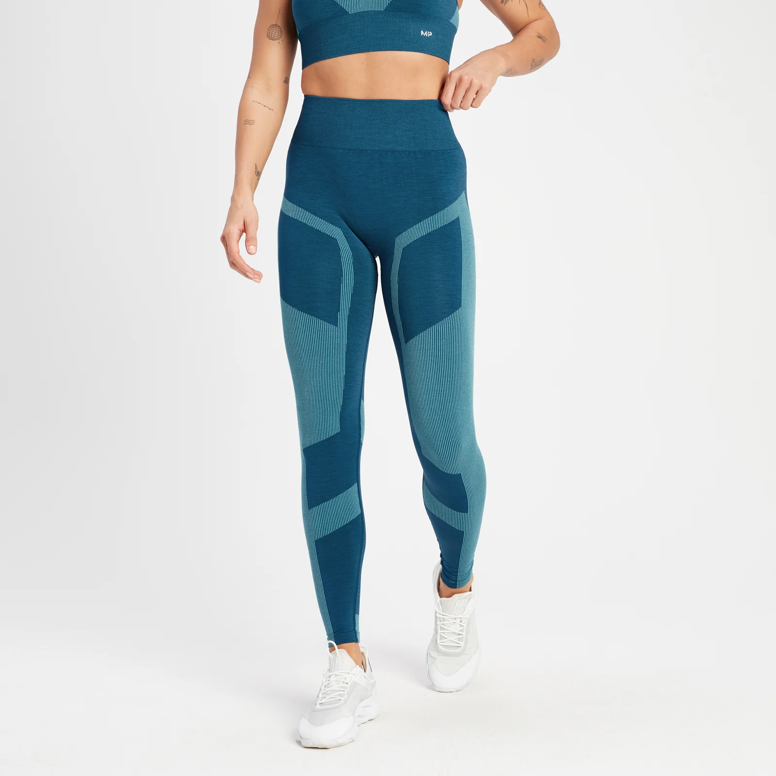 MP Impact Scrunch Seamless Leggings til kvinder – Teal Blue - XS Billede 1
