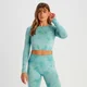 MP Shape Seamless Long Sleeve Crop T-Shirt til kvinder – Dusk Blue Tie Dye