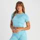 MP Shape Seamless Short Sleeve Crop T-Shirt til kvinder – Blue Tie Dye