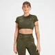 MP Adapt Seamless Pattern Crop Top til kvinder – Olive Green