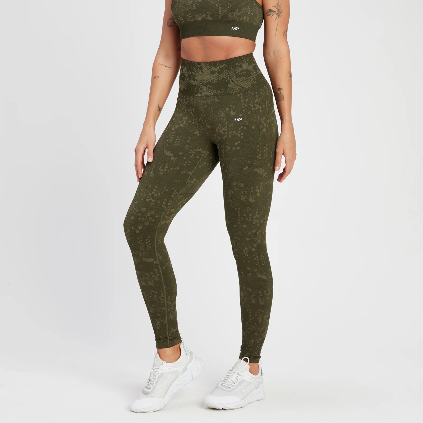 MP Adapt Seamless Pattern Leggings til kvinder – Olive Green - XS Billede 1