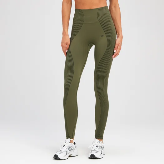 MP Tempo Illusion Seamless Leggings til kvinder – Olive Green - XS