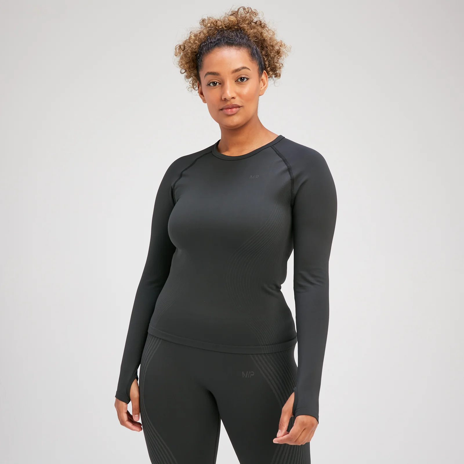 MP Tempo Illusion Seamless Long Sleeve Top til kvinder – Sort - XS Billede 1