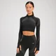 MP Tempo Ultra Seamless Long Sleeve Crop 1/4 Zip til kvinder – Sort
