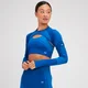 MP Tempo Ultra Seamless Long Sleeve Crop Top til kvinder – Surf Blue