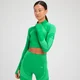 MP Tempo Ultra Seamless Long Sleeve Crop 1/4 Zip til kvinder – Bright Green