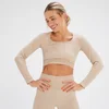 MP x Tatiana Seamless Long Sleeve Crop Top – Cream
