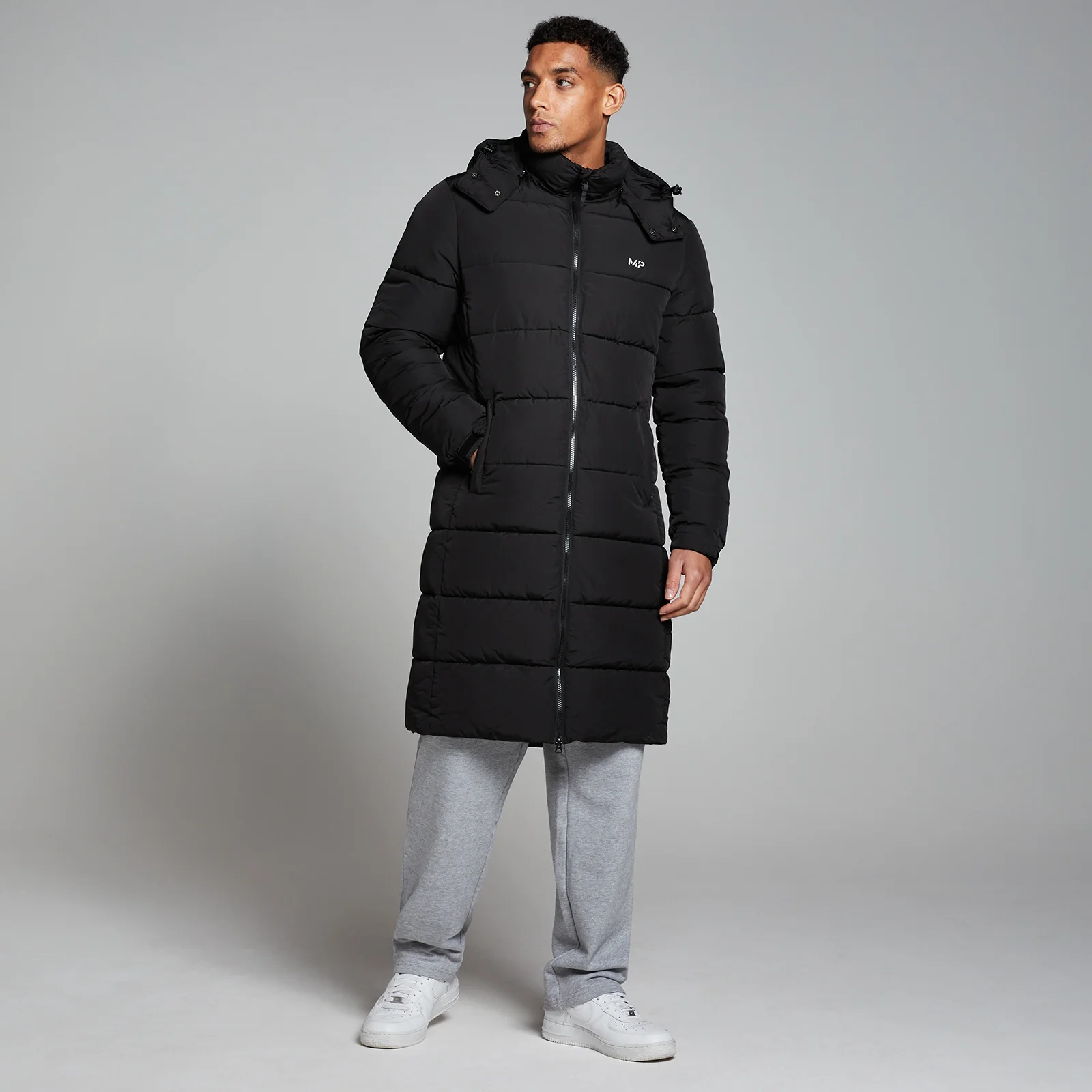 MP Long Puffer Jacket til mænd – Sort - XXS Billede 1