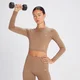MP Shape Seamless Long Sleeve Crop Top til kvinder – Toffee