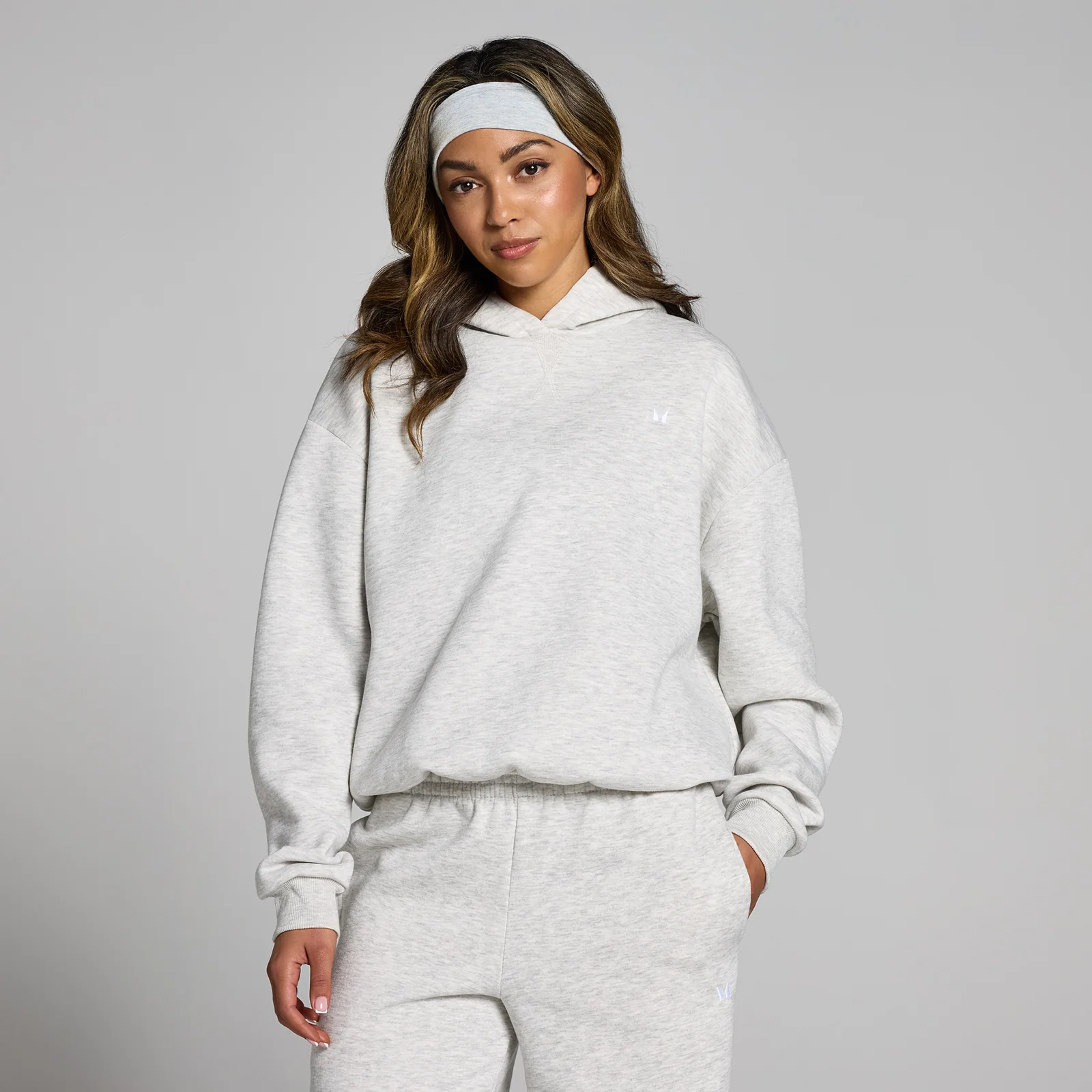 MP Basics Oversized Hoodie til kvinder – Light Grey Marl - XXS Billede 1