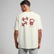 MP Tempo Graphic Oversized T-Shirt til mænd – Off White/Red Print