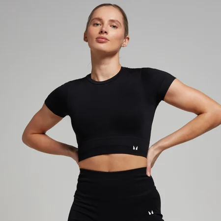 MP Tempo Seamless Crop Top til kvinder – Sort
