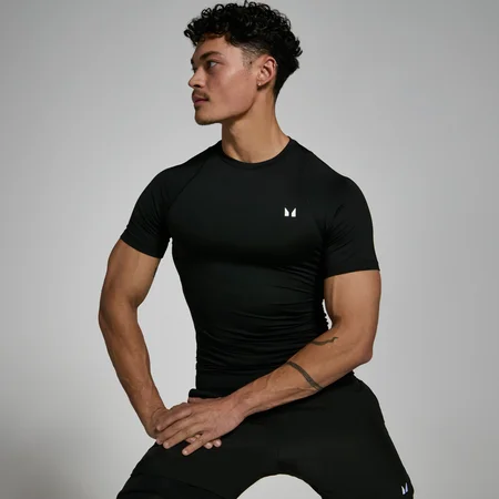 MP Training Short Sleeve Baselayer til mænd – Sort