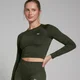 MP Shape Seamless Long Sleeve Crop Top til kvinder – Forest Green