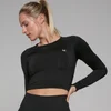 MP Shape Seamless Long Sleeve Crop Top til kvinder – Sort