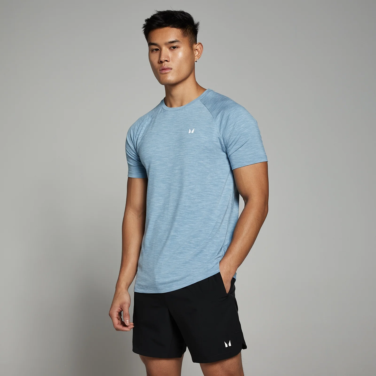 MP Performance Short Sleeve T-Shirt til mænd – Soft Blue - XXS Billede 1