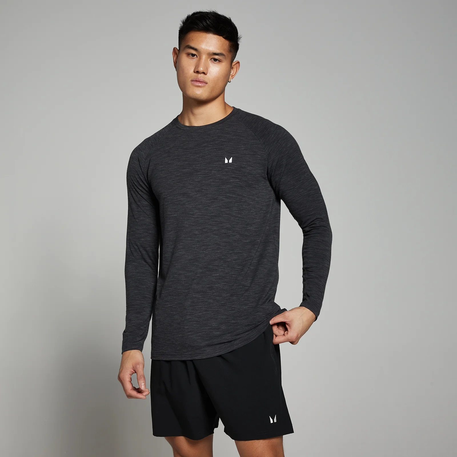 MP Performance Long Sleeve Top til mænd – Black Marl - S Billede 1
