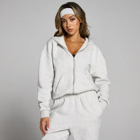 MP Basics Zip Through Hoodie til kvinder – Light Grey Marl