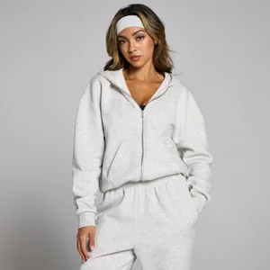 MP Basics Zip Through Hoodie til kvinder – Light Grey Marl - Size XS