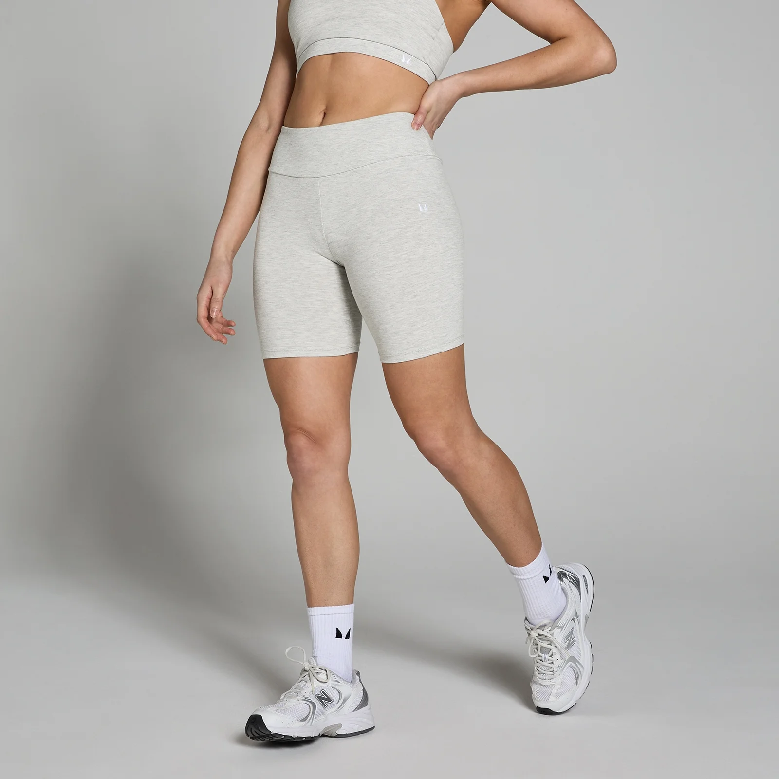 MP Basics Cycling Shorts til kvinder – Light Grey Marl - XS Billede 1