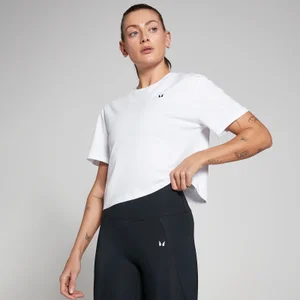 MP Basics Boxy Short Sleeve Crop T-Shirt til kvinder – Hvid - Size XXS