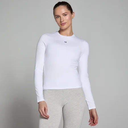 MP Basics Body Fit Long Sleeve T-Shirt til kvinder – Hvid