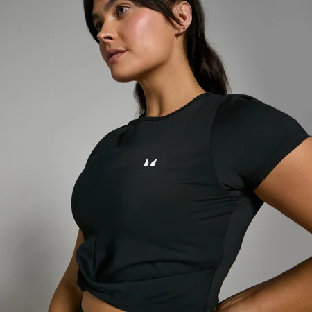 MP Power Short Sleeve Crop Top til kvinder – Sort