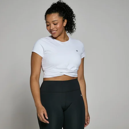 MP Power Short Sleeve Crop Top til kvinder – Hvid