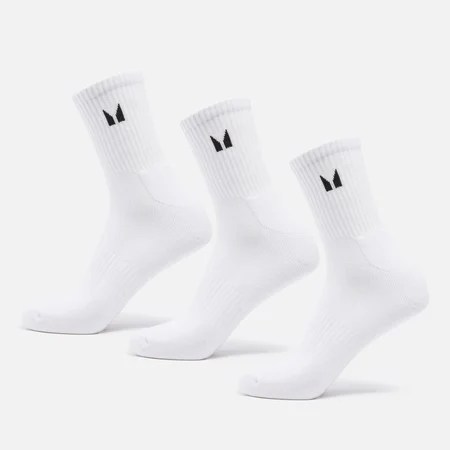 MP Unisex Crew Socks (3-pak) – Hvid