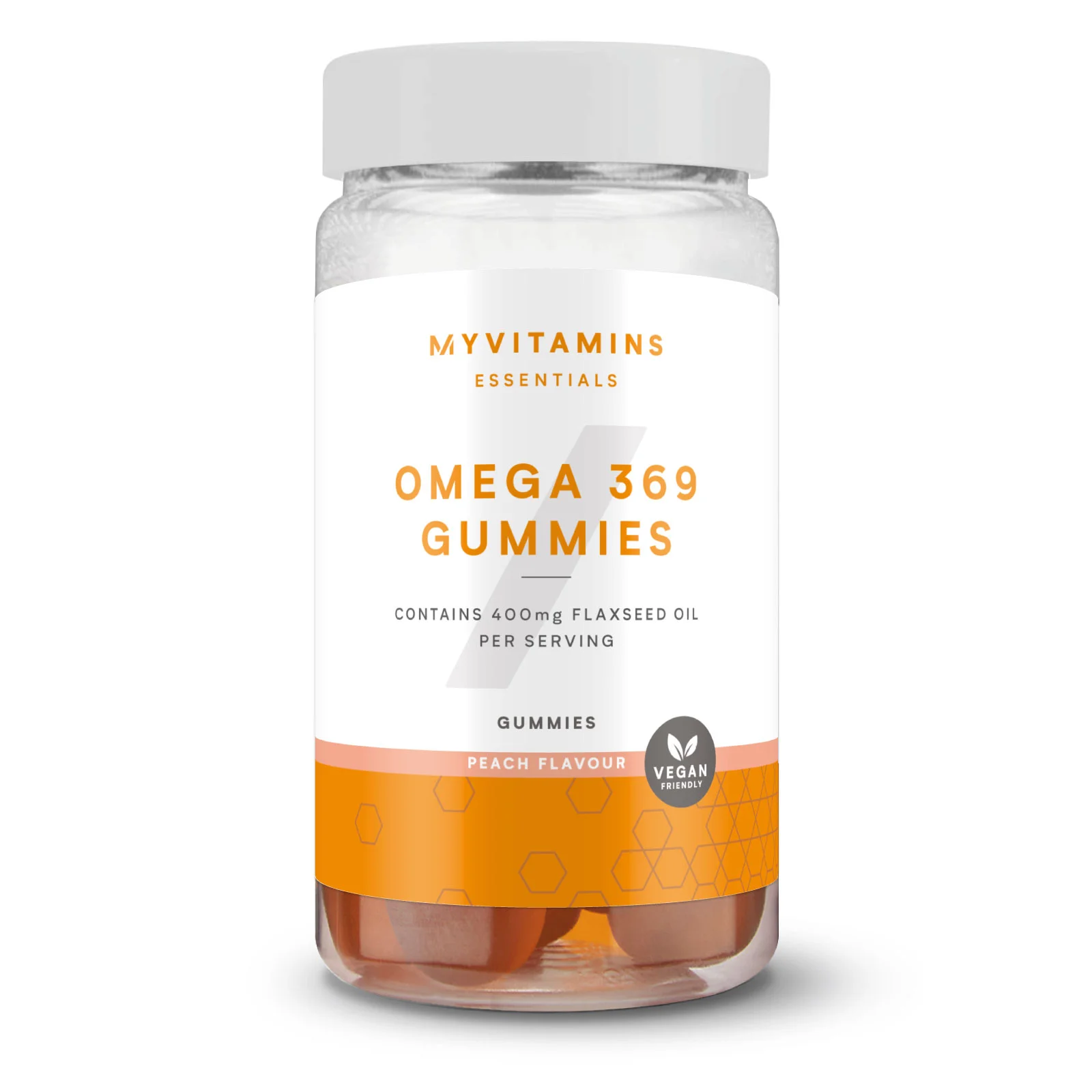 Vingummier med omega-3, -6 og -9 - 60gummies - Peach Billede 1