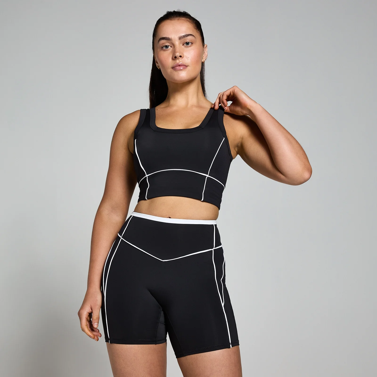 MP Tempo Contrast Texture Sports Bra til kvinder – Sort - XXL Billede 1