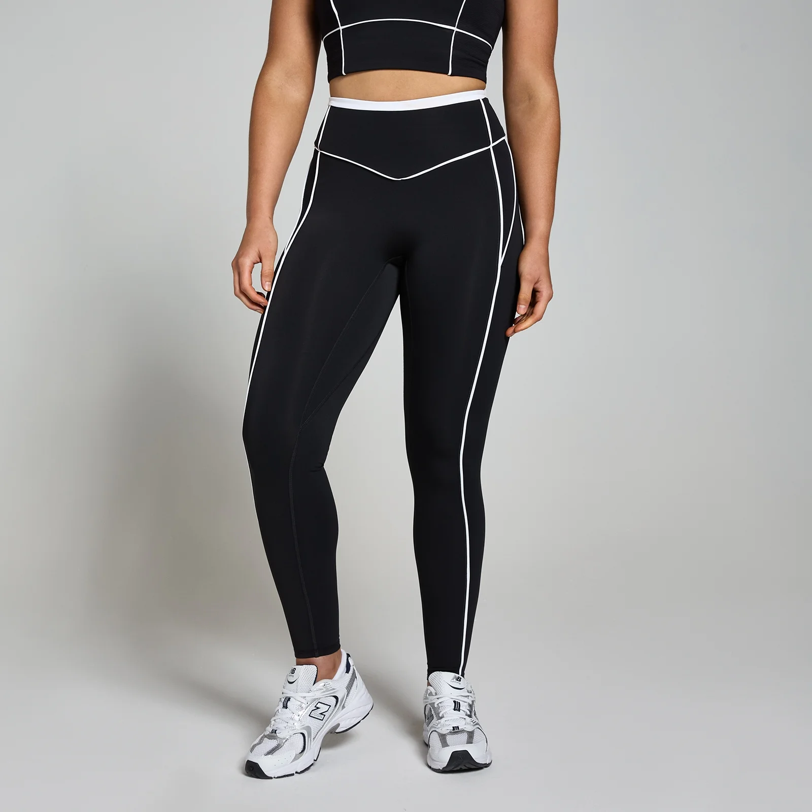 MP Tempo Leggings Contrast Texture til kvinder – Sort - XS Billede 1