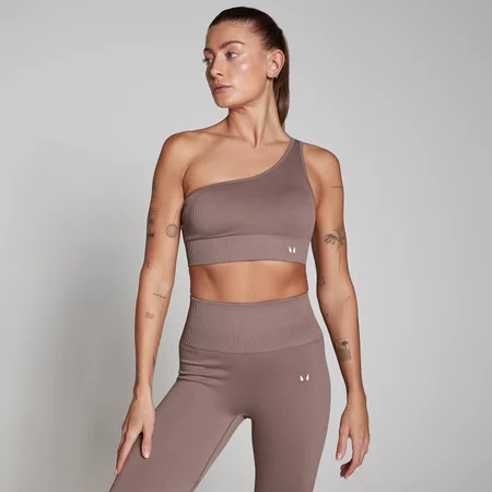MP Tempo Rib Seamless Asymetric Bra til kvinder – Hazelnut