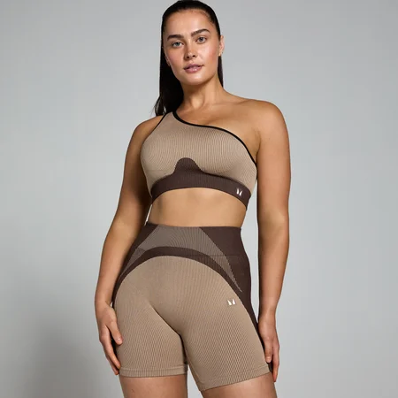 MP Contrast Rib Seamless Bra til kvinder – Cashmere/Espresso