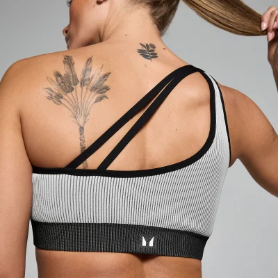MP Contrast Rib Seamless Bra til kvinder – Sort/Grå - XL Billede 6
