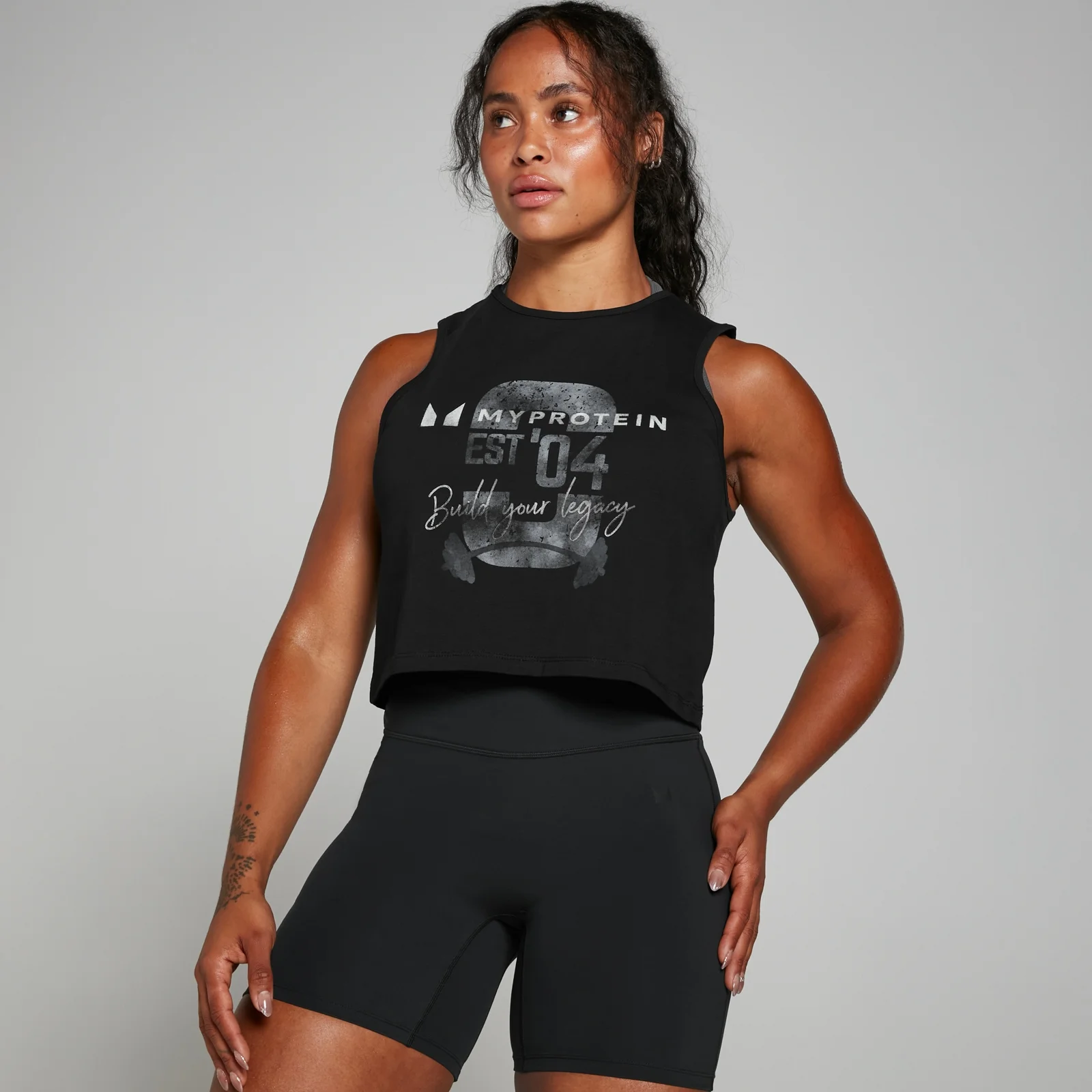 MP Origin Graphic Crop Vest til kvinder Washed Black - XS Billede 1